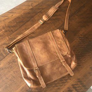 Genuine Leather Roots Messenger Bag